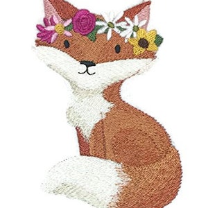A Amazing Baby Animal Kingdom  Sweet Woodland Baby Fox Embroidered Iron on/Sew Patch [4.85&quot; X 3&quot;]
