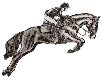 Parche bordado para planchar o coser Beyond Vision Custom Horse [Prix Caprilli, Doma Clásica] (17 cm de ancho x 22 cm)