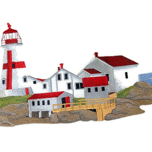 Custom and Unique Lighthouse[East Quoddy Lighthouse (New Brunswick)] Embroidered Iron on/Sew Patch [11.74" * 6.85"] [Made in USA]