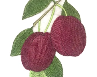 Fruits[ Plums ] Embroidered Iron on/Sew Patch [5.5"x"3.69"]