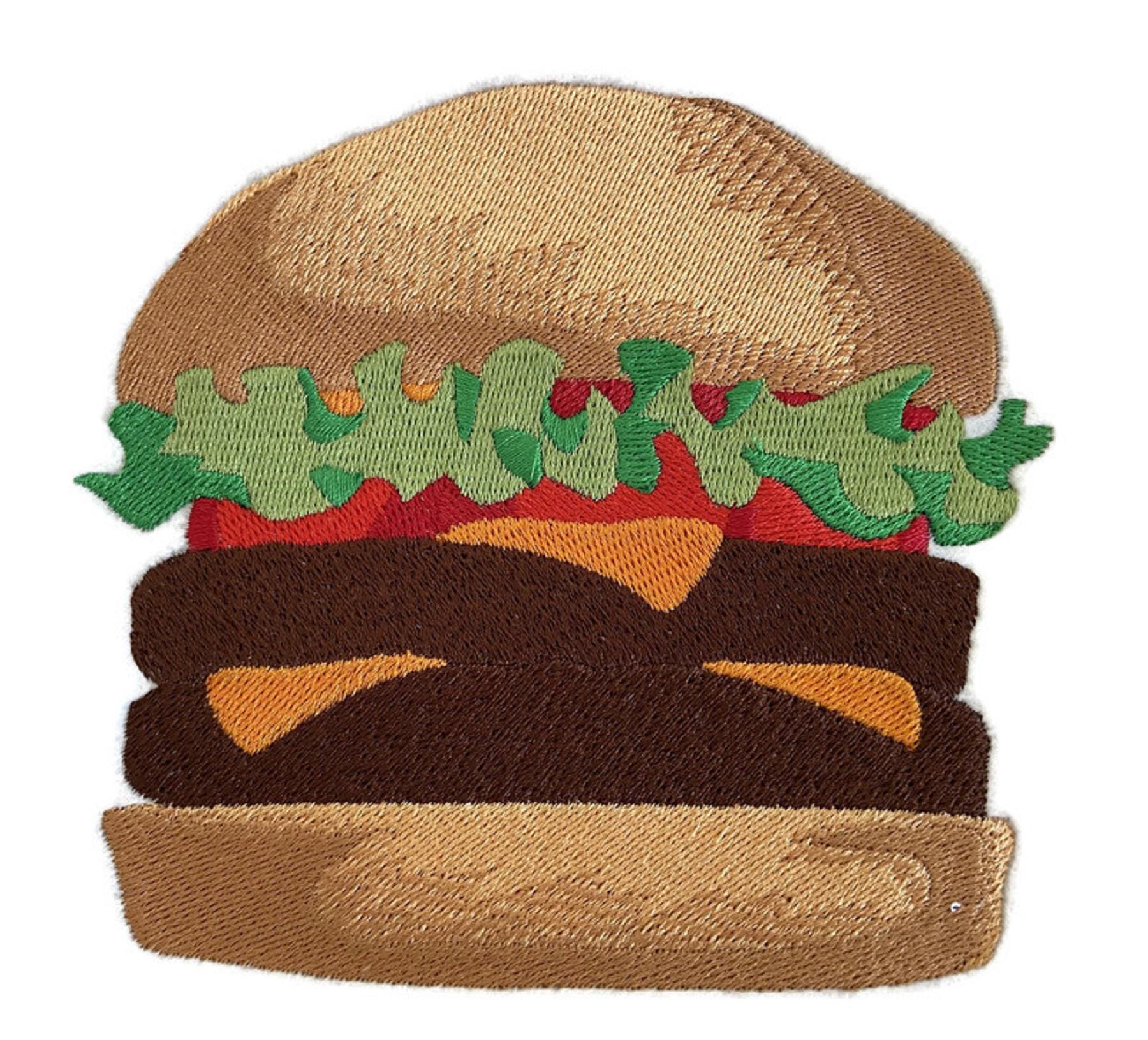 Lets go Outback for BBQ Apron Design [Cheeseburger Fantasy ] Embroidered Iron On/Sew Patch [5.28" X 4.86"]