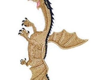 Flying Korean Dragon Embroidery Iron On/Sew Patch [6.26" X 5.28"]