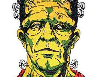 Classic Monster Portraits-1 Embroidered Iron on/Sew patch [7.8" X 6"]