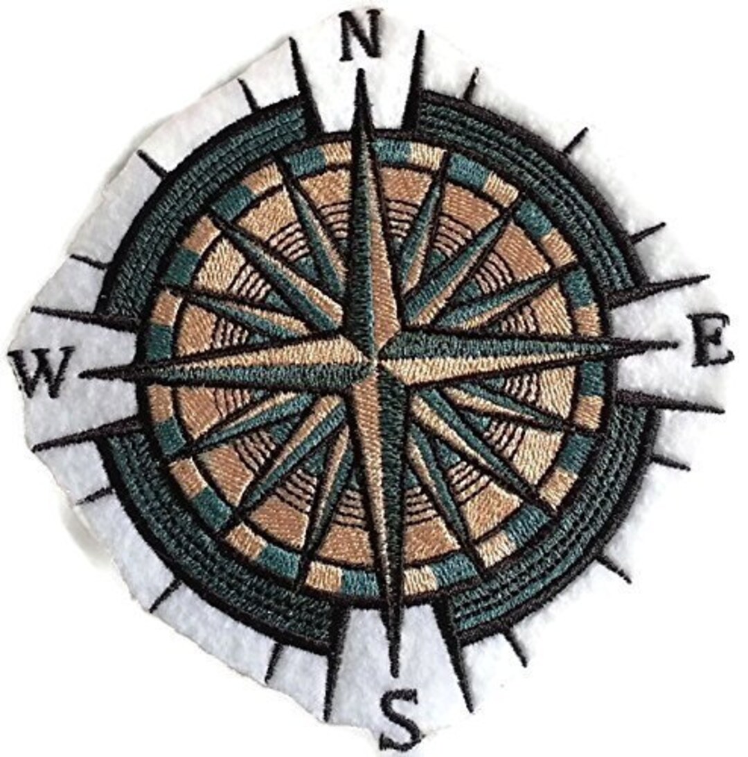 Ocean Calling Mariner's Compass Embroidered Iron On/sew Patch 5 X4.9 Etsy