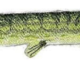 Northern Pike Fish Embroidered Iron On/Sew patch [6.86" x2"]