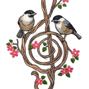 Beyond Vision Custom Birds [Noteworthy Songbirds ] Embroidered Iron on/Sew Patch [6.85 &quot;w X 9.69 &quot;]