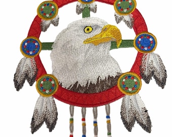 Naturaleza tejida en hilos, atrapasueños personalizado con forma de águila y pájaro - Beyond Vision [15,9 x 17,8 cm]