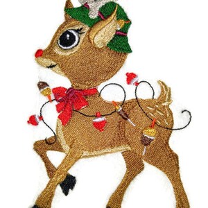 Catch A Little Christmas [ Rudolph] Embroidered Iron on/Sew patch [4.37"6.44"]