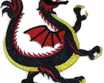 Custom Korean Happy Dragon Embroidered Iron on/Sew patch [5" * 4.2"]