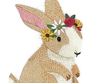 Amazing Baby Animal Kingdom Sweet Woodland Bunny Embroidered Iron on/Sew Patch [4.85" X 3.13"]