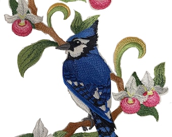 Custom Birds Prince Edward Island Blue Jay and Lady's Slipper Medley Beyond Vision [6.99" x 11.27" ]