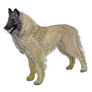ベルジアン・シェパード・ドッグのカスタム刺繍アイロン接着/縫い付けパッチ [4.5インチ x 4.5インチ]