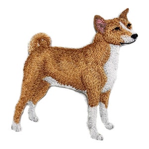 Custom Dog Portraits [Basenji] Embroidery IronOn/Sew Patch [4.5&quot; x 4.5&quot;]