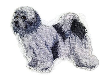 Retratos de perros personalizados [Terrier tibetano] Hierro bordado en / Coser parche [4.5 "x 4.5]