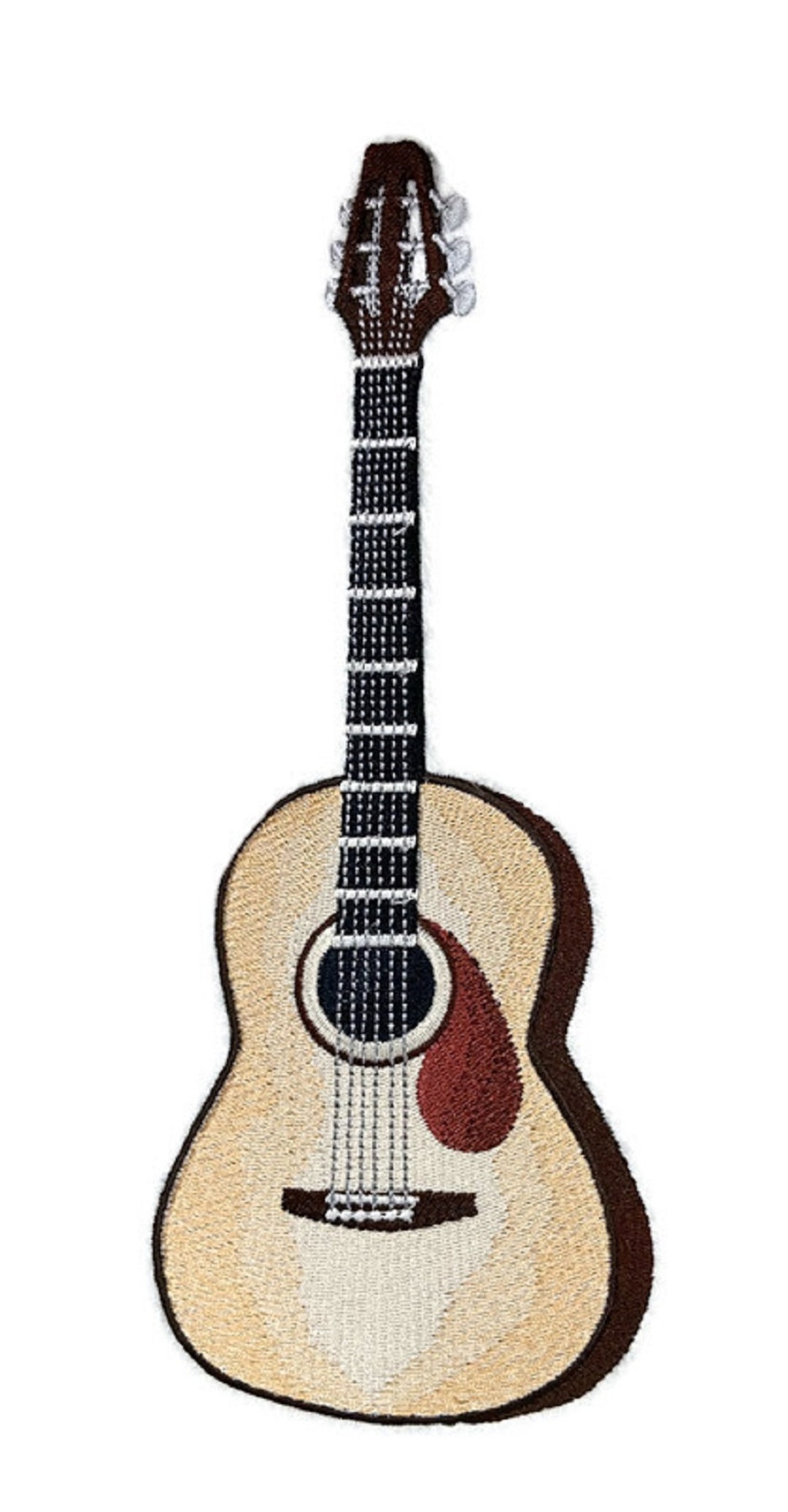Musical Instrument Acoustic Guitar Embroidery Iron On/sew Patch [3.77 ...