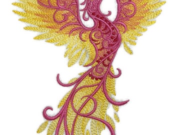 Custom Phoenix Ascends Dragons Embroidery Iron On/Sew Patch [6.8" x 9.69" ]