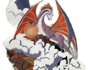 Custom Cloud Dragon Embroidery Iron On/Sew Patch [9.7" x 11"]