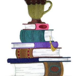 Cup For Book Lover Geborduurde opstrijk-/naaipatch [10,22" 6,9"]