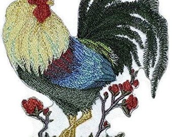 Rooster [ Asian Rooster ] Embroidered Iron on/Sew patch [6" X 4.8"]