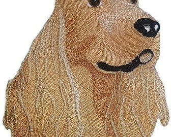 Custom Cocker Spaniel Dog Face Embroidery IronOn/Sew Patch [6" x 5"]