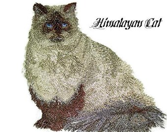 Custom Cat Portraits[Himalayan Cat] Embroidered Iron On/Sew Patch [4.5" x 4]