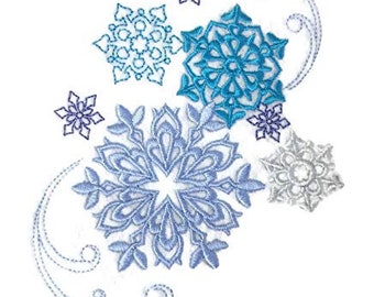 Weaved in Threads, Winter Snowflake Bliss [] Embroidered Iron on/Sew Patch