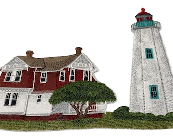 Captain I See The Light Custom and Unique Lighthouse[ Old Point Comfort Lighthouse (Virginia) ] Embroidered Iron on/Sew Patch [9.14" x 6.9"]