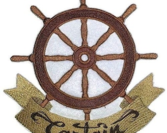 Ocean Calling [ Captain ] Embroidered Iron On/Sew Patch [6" x5.8"]
