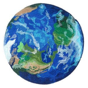 Mother Earth Our Planet Embroidered Iron on/Sew Applique Patch [ 7.8" x 7.69" ]