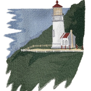 Custom and Unique Lighthouse[ Heceta Head Lighthouse (Oregon) ] Embroidered Iron on/Sew Patch [5.87" x 6.98"] [Made in USA