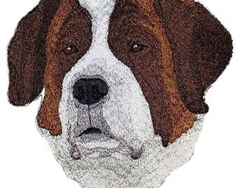 St. Bernard The Gentle Giant dog face Embroidery Iron On/Sew patch [5.5" x 5.6"]