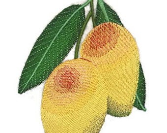 Frutas [Mangos] Hierro bordado en / Coser parche [5.1 "x"3.73"]