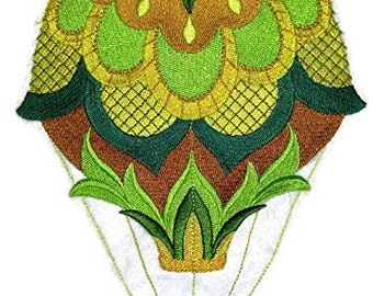 Carefree Carriage Jacobean Balloon Embroidered Iron On patch