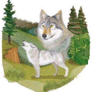 Animal Kingdom [Spirit of the Wolf ] Embroidered Iron on/Sew patch [10.7" X11"]
