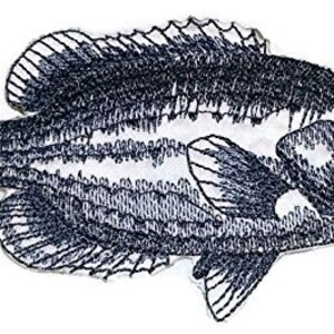 May include: A black and white line drawing of a fish with a detailed, textured pattern. The fish has a large, rounded body and a small, pointed tail.