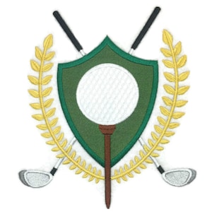 Happy Father's Day Golf Crest Embroidered Iron on/Sew patch [6.61" X 7.79"]