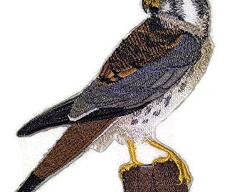 American Kestrel Embroidered Iron on/Sew patch [5" X 4"]
