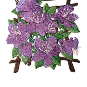 Custom and Unique (Japanese Azalea) A Inspirational Blooms Flower Embroidered Iron on/Sew Patch [ 5.84&quot;(w) x 6.16&quot;(h) ] [Made in USA]