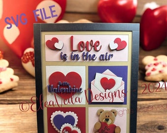 Love Is In The Air Valentine's Day Interchangeable Standing Sign Insert Set SVG, Interchangeable Sign, Sign SVG, Valentine's Day svg