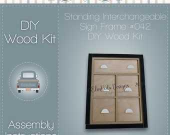 Interchangeable Standing Sign Frame DIY Wood Kit, DIY Wood Kit, Interchangeable DIY Wood Kit