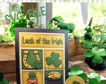 Luck Of The Irish Interchangeable Standing Sign Insert Set SVG, Interchangeable Sign, Sign SVG, St. Patrick's Day SVG