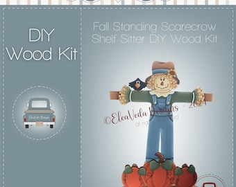 Fall Standing Scarecrow Shelf Sitter DIY Wood Kit, Scarecrow DIY Wood Kit, Shelf Sitter DIY Wood Kit, Halloween Wood Kit, Fall Wood Kit