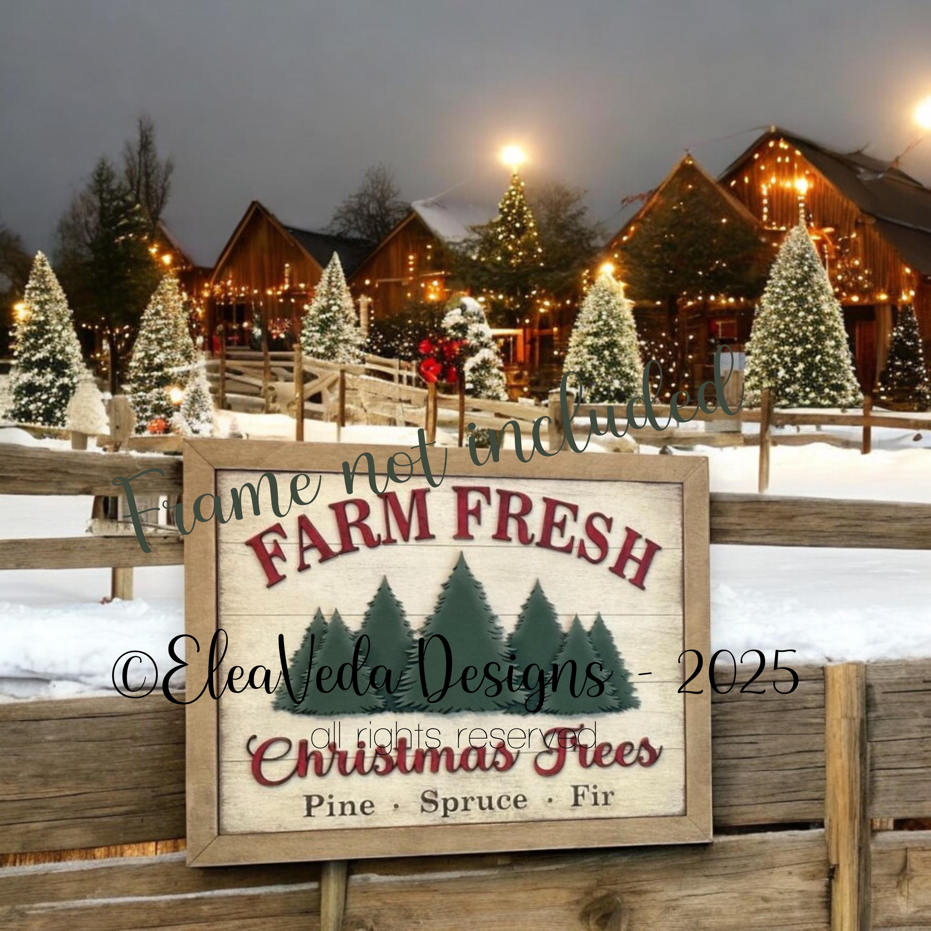 Farm Fresh Christmas Trees Sign Insert | Painted Sign | Painted Door ...