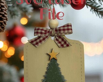 Farmhouse Christmas Tree Gift Card Holder Christmas Ornament SVG File | Christmas Ornament SVG | Ornament SVG | Farmhouse Christmas