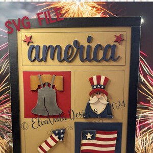 July 4th Interchangeable Standing Sign Insert Set SVG, Interchangeable Sign, Sign SVG