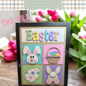 Easter Interchangeable Standing Sign Insert Set SVG, Interchangeable Sign, Sign SVG, Easter svg, Easter Bunny Svg