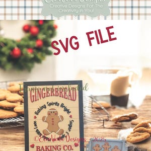 Interchangeable Sign Insert SVG |  Gingerbread Baking Co. Sign SVG | Farm Fresh Shelf Sitter svg | Laser Svg | Interchangeable Decor SVG |