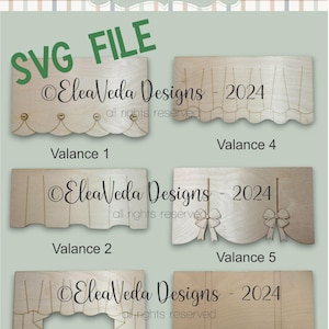 Valances, Window Treatment, Interchangeable Window, SVG Laser File, Interchangeable SVG File, Holiday SVG File, Interchangeable