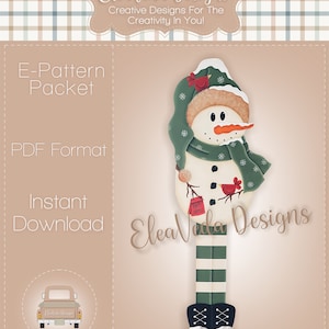 Country Snowman and Friends Holiday House Warmer - Porch Greeter Decorative Painting E-Pattern -- Digital Download Pattern Only