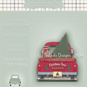 Farm Fresh Christmas Old Farmhouse Truck Insert SVG, Interchangeable Truck, Truck SVG, Christmas SVG